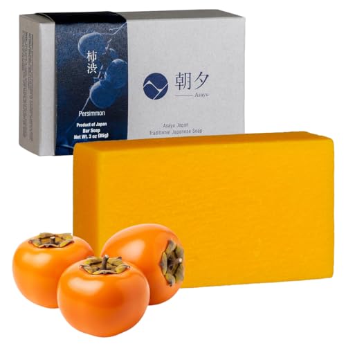 Asayu Japan Persimmon Body Soap - Natural Odor Neutralizing Bar, 85g