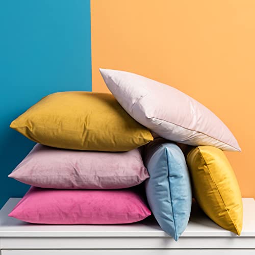 JUSPURBET Velvet Throw Pillow Covers Set of 2, 14x14, Pink