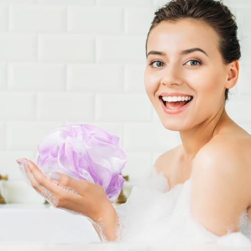 Tbestmax 4 Pack Bath Sponge Loofah Body Scrubber Exfoliator