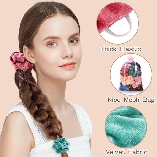 OCATO 24-Piece Velvet Hair Scrunchies Set - Soft Elastic Hair Ties for Women