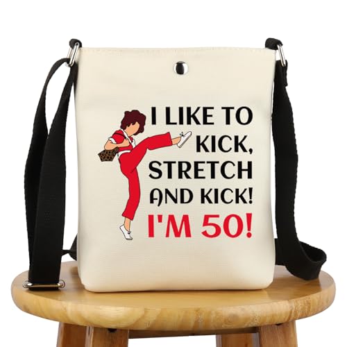 Funny Gift Makeup Bag - I Like To Kick I'm 50 X - Cosmetic & Travel Organizer