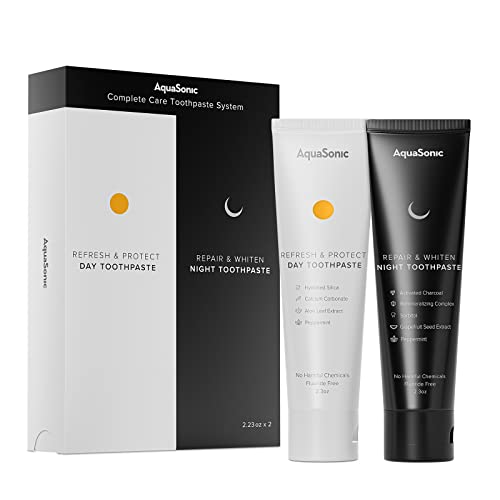 AquaSonic Complete Care Toothpaste Set - Day & Night, Fluoride-Free