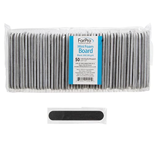 ForPro Mini Foam Board Nail File - Double-Sided, 50-Count