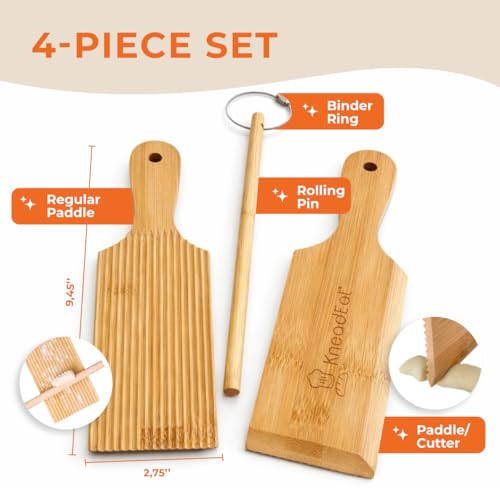 KneadEat Bamboo Gnocchi Board Set for Homemade Pasta