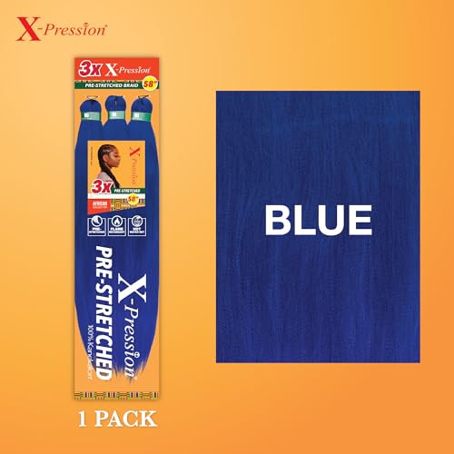 Sensationnel X-Pression 58in Pre-Stretched Braiding Hair - Blue