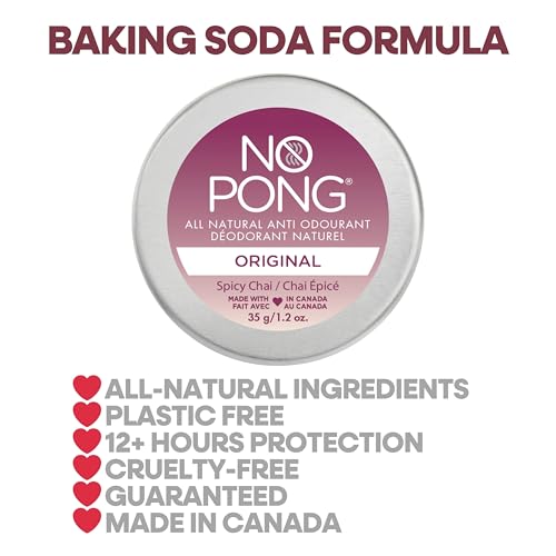 No Pong Spicy Chai Natural Deodorant Cream 35g - Aluminum-Free