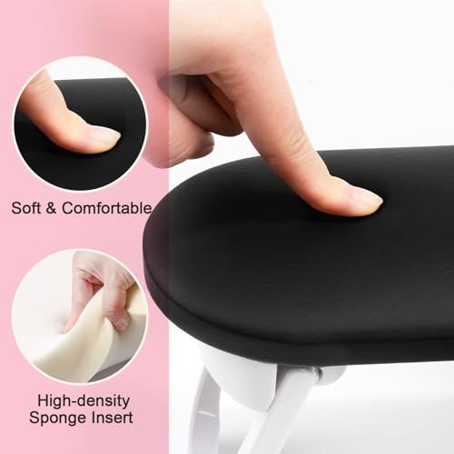Subay Foldable PU Leather Nail Arm Rest - Black Manicure Cushion
