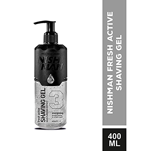 Nishman Shaving Gel 400ml - Clear, Non-Irritating, Moisturizing for Smooth Shave