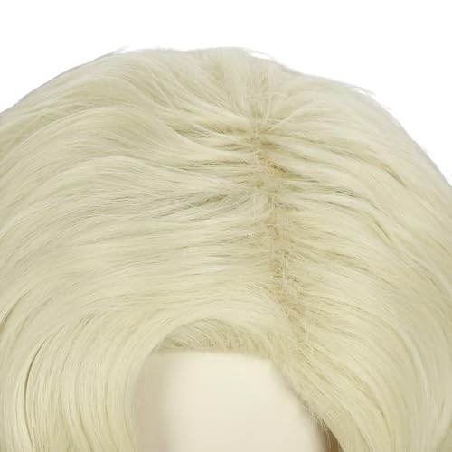 Yuehong Short Curly 1920s Platinum Blonde Wig for Women