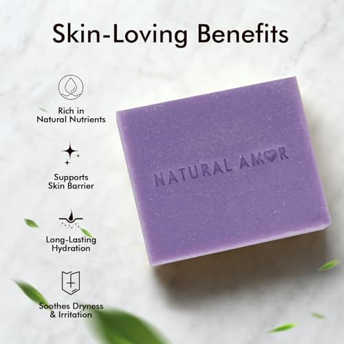 Natural Amor Handmade Soap Set with Lavender, Peppermint & Citrus - 3 x 3.5oz Gift Boxes