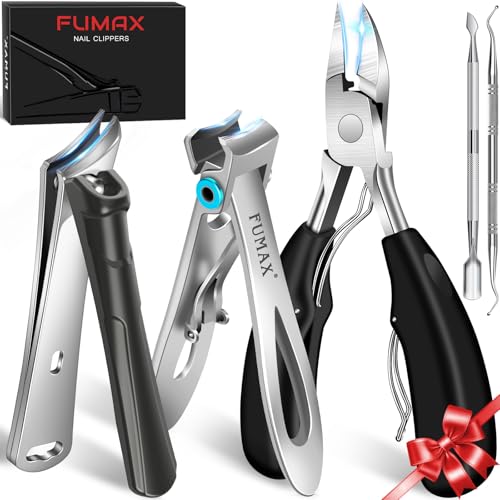 FUMAX 5-in-1 Professional Toenail Clipper Set for Thick Ingrown Nails