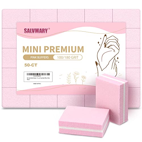 Mini Nail Buffer Blocks - 100/180 Grit Manicure Tools, 50 Pcs