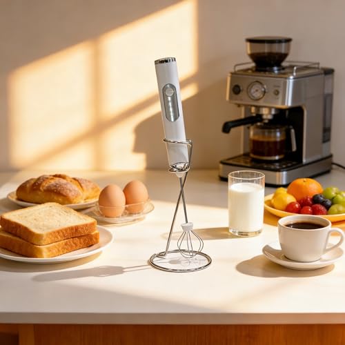 Rechargeable Handheld Milk Frother with 3 Speed Settings
