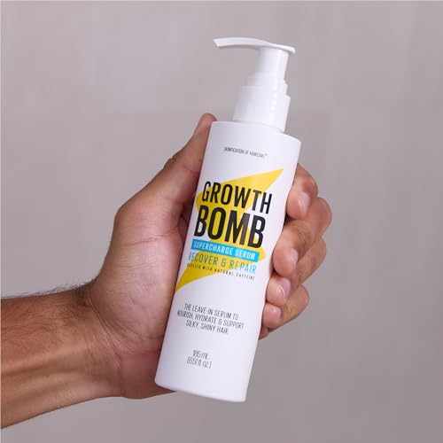 Growth Bomb Supercharge Serum 6.25 Fl Oz - Anti-Frizz Leave-In Hair Treatment for Dry & Damaged Hair