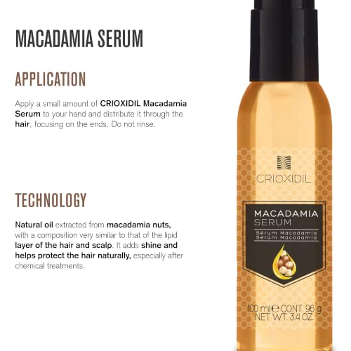 Crioxidil Macadamia Hair Serum 100ml - Anti-Frizz & Split End Repair Oil