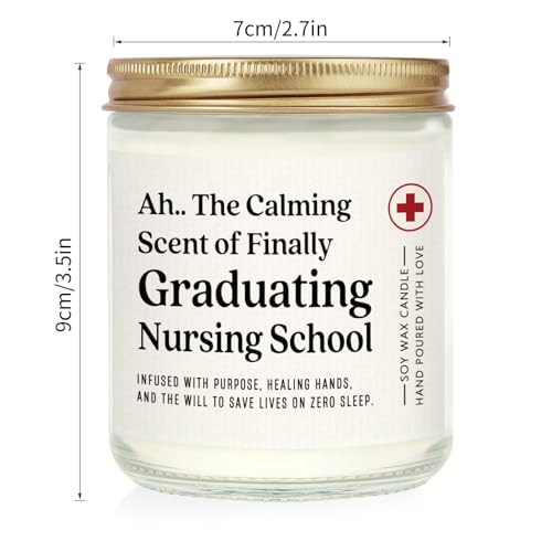 Nurse Graduation Gift Soy Candle - Lavender Scented 7oz for Future RNs