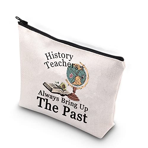 History Teacher Canvas Makeup Bag - Historian Zipper Pouch Organizer