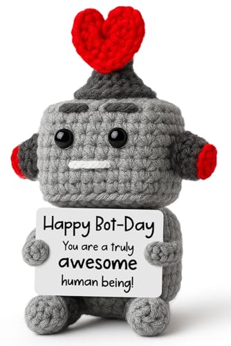 Handmade Crochet Robot Birthday Gift - Cute Geek Decor