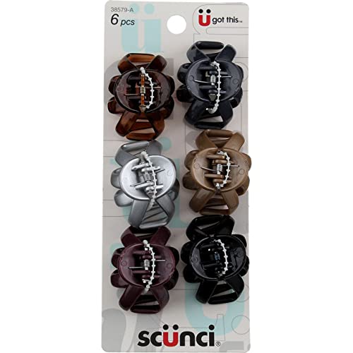Scunci Octopus Jaw Hair Clips 4cm - Pack of 6 Effortless Beauty Accessories