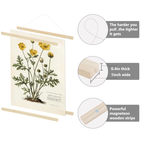 24-Inch Magnetic Poster Hanger Frame - 2 Pack Wooden Display Kit