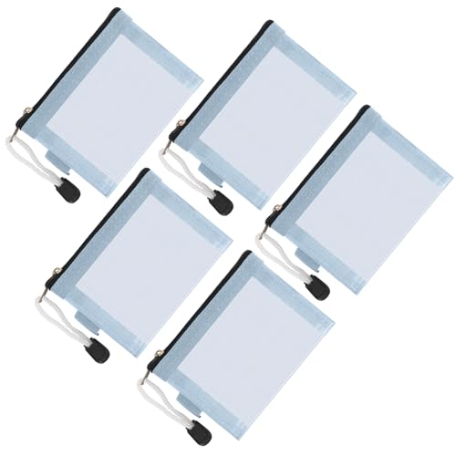 Classycoo Mini Mesh Zipper Pouches - 5 Pack Small Nylon Travel Organizer Bags