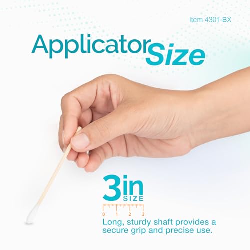 Dynarex Cotton Tipped Wood Applicators - 3" Non-Sterile Medical Swabs