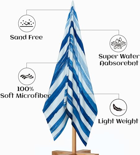 Oversized Microfiber Beach Towel - Quick Dry 36x72 in