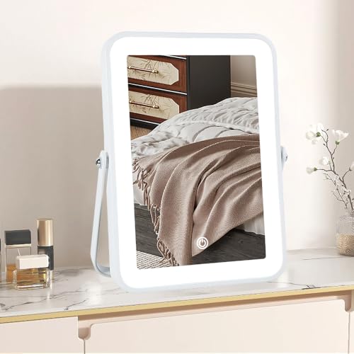 YEKKOPT Rechargeable LED Vanity Mirror, 3-Color Dimmable Makeup Mirror