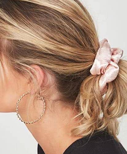 Champagne Bridesmaid Scrunchies - 10 Pack Hair Ties for Weddings