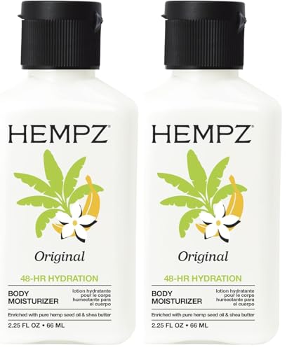 Hempz Mini Original Body Lotion - Tropical Banana & Floral Scent, 2.25 oz (Pack of 2)