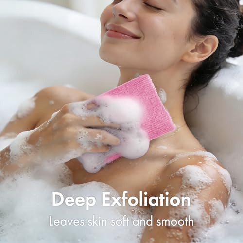 Bathway Exfoliating Washcloth Set - 36.81-Inch Back Scrubber Towel