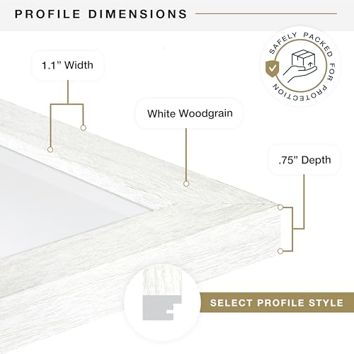 MCS Studio Gallery 8.5x11 White Woodgrain Picture Frame