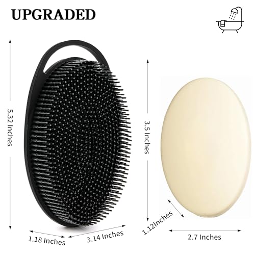 2 Pack Silicone Body Scrubber – Gentle Exfoliating Shower Brush
