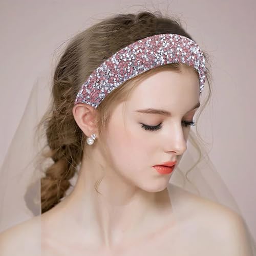 Cutewing Rhinestone Padded Headbands for Women - 2PCS NO11B, Trendy Bling Accessories