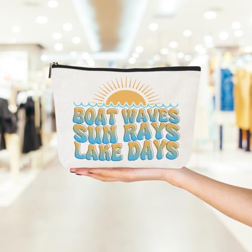 Lake Days Makeup Bag - Boat Waves Sun Rays Cosmetic Pouch