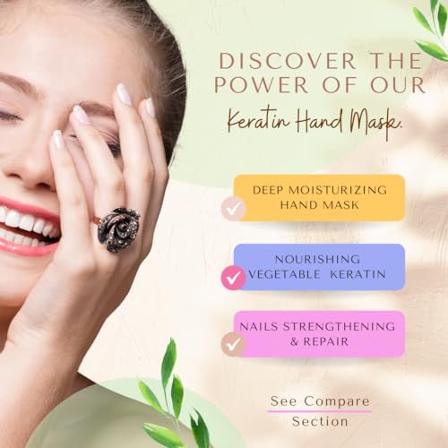 Bodipure Hand Mask 4 Pack - K-Beauty Keratin Deep Moisture & Nail Care