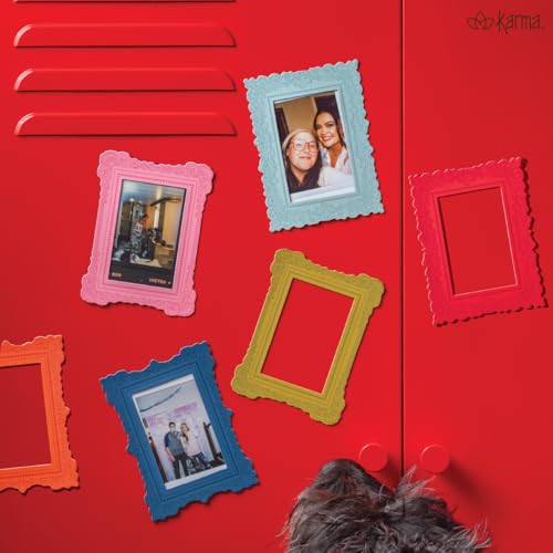 Karma Mini Magnetic Picture Frames - Set of 6 Colorful 3x4 Frames