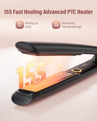 AmoVee 2-in-1 Hair Straightener and Curler, 1.25-Inch Ceramic Flat Iron