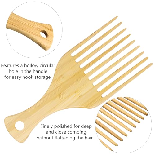 Bamboo Comb Set for Afro Hair - Eco-Friendly Detangling Picks