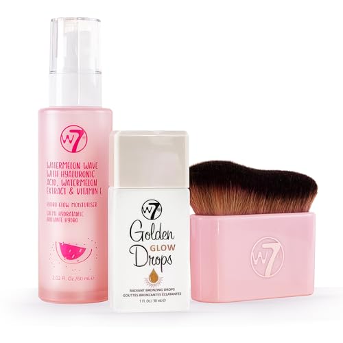 W7 Golden Glow Bronzing Drops Essential Trio Set - Buildable Sun-Kissed Face & Body Tanning
