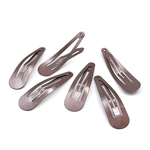 20-Pack Metal Brown Snap Hair Clips for Women, Small Hair Barrettes, Thick Hair Accessories