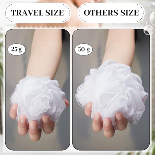 Funnymoom 12-Piece Travel Loofah Set with Resealable Storage Bags, White