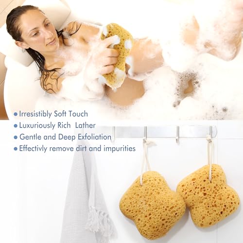 Azymi Multi-Color Bath Sponges for Adults - 3 Pack Gentle Exfoliation