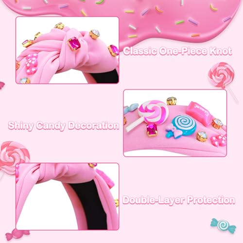 Pink Candy Knotted Headband for Women Girls - Candyland Party Accessory