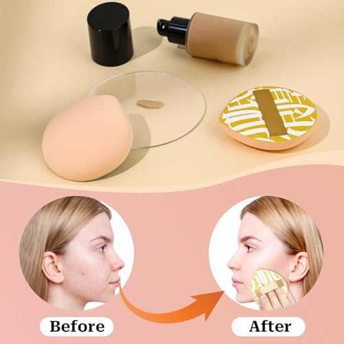 4 Pcs Teardrop Makeup Sponges for Liquid & Powder Foundation