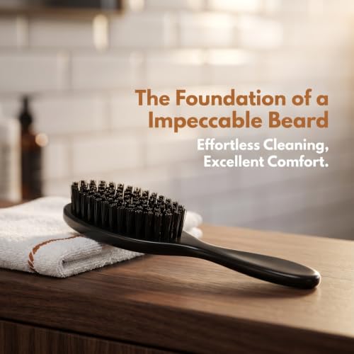 Mikinona Beard Brush Set - 4 Soft Bristle Grooming Tools for Men