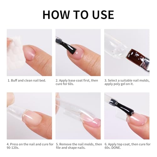 Firedeep Nude Builder Gel Kit 35g (1.23 oz) 3-in-1 | Includes Nail Tips, Brush & Model