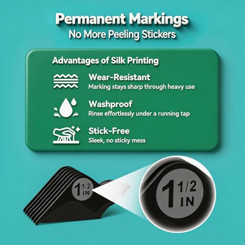 Clipper Guards Set 16 14 12 10 Compatible with Most Wahl Clippers, Clipper Guides Replacement - 1.25" to 2", 4 Piece Set, Black Color