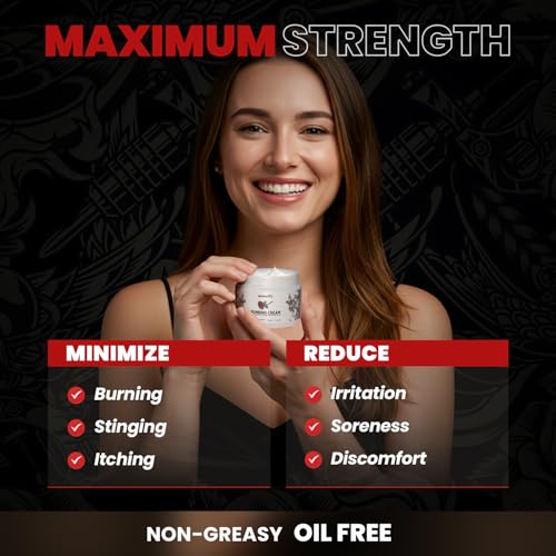 Tattoo Numbing CreamMaximum Strength: Numbing Cream for Tattoos, Extra Strength Numbing Cream - Up to 6 Hours Numbness for Multi-Purpose Use (White, 1.7 Ounce (Pack of 1))