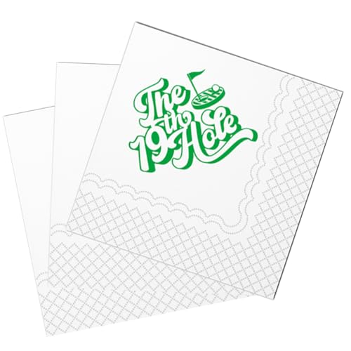 SharkBliss The 19th Hole Golf Cocktail Napkins - 50 Pack, 5x5"